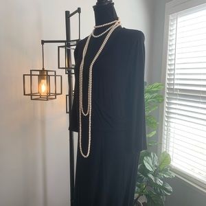 Black Maxi Dress. V-Neck. Long Sleeve. 3X. Tall.